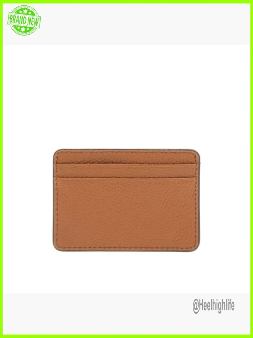 Pebbled Leather Card Holder with 5 Compartments, Compact Wallet
